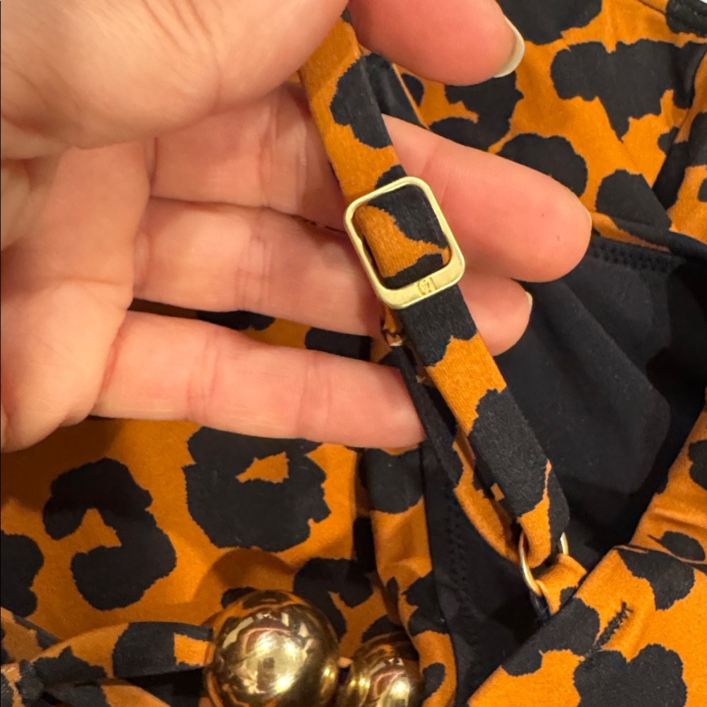 Wolford Bronze Print One Piece Swimsuit - NWT - XS push up effect, gold details - Picture 15 of 15